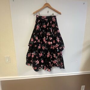 Layered Printed Skirt 100% Cotton Size 10 belt looped wais western Collection‎